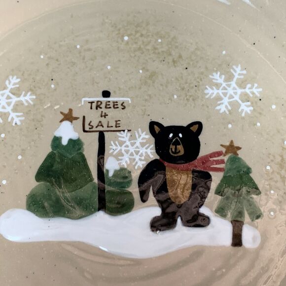 Make the Season Bright Salad Plates Christmas Holiday Bear Moose Lot of 2 - Picture 4 of 12